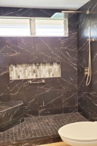 Bathtub to shower conversion after bathroom remodel in Oahu